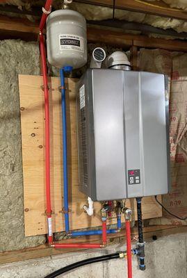 Tankless water heater installation