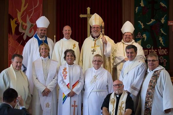 Clergy gathered for the ordination of Deacon Mark Cady.