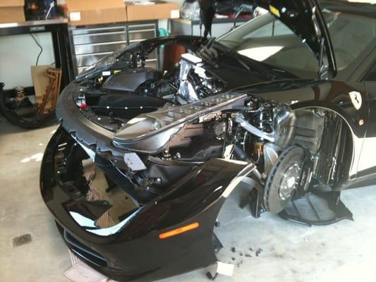 Ferrari F458 radar installation.