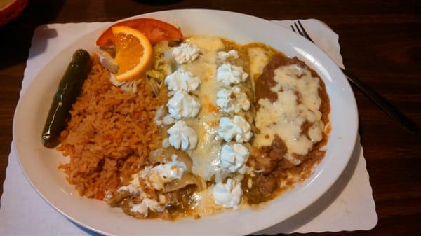 Green chile enchiladas