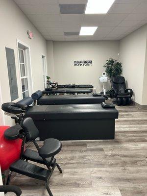 Rehab suite that is larger than most chiropractic offices.