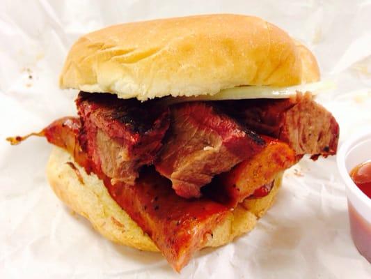 Keith's Special (Brisket + Sausage Sandwich)