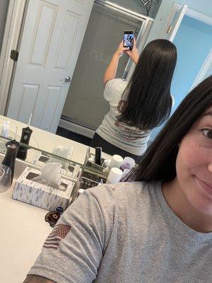 My after from my appointment with Karen! I'm so happy with my hair!