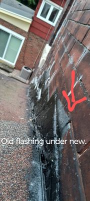 Old flashing under new