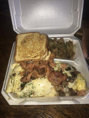 Bacon Mushroom Cheeseburger Omlet