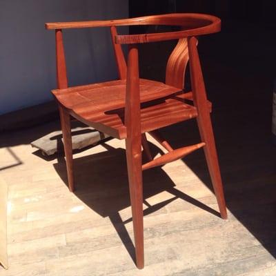 Hans Wegner influenced chair made from solid sapele. Built in a one week summer class at PFW.