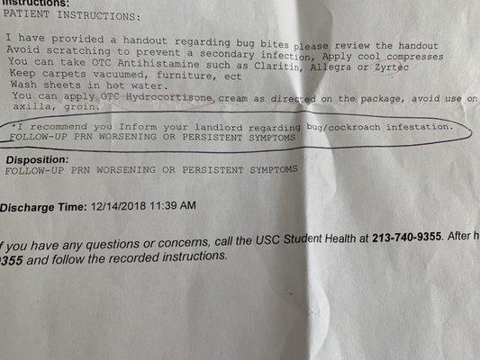 my medical report from usc heath center