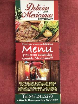 menu from Delicious Latina Mexicanas Haverstraw, ny - Authentic Mexican food