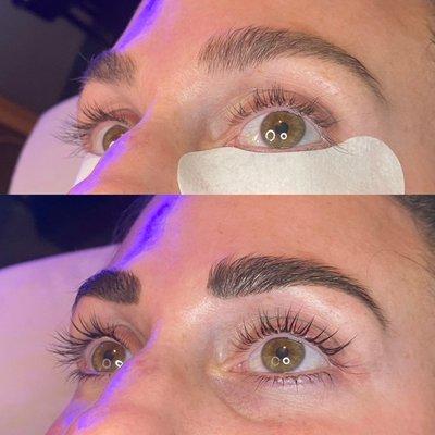 Brow tint & lash lift, tint