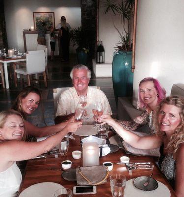 Dinner at the Montage, Kapalua Bay , 2016 Dr. Brunick and his girls, celebrating 40yrs of practice!