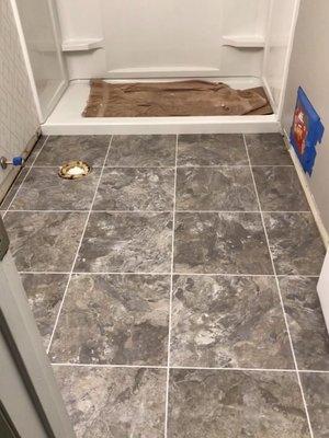 New flooring tile.