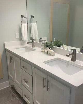 We clean mirrors, vanity tops, toilets, tubs, etc.