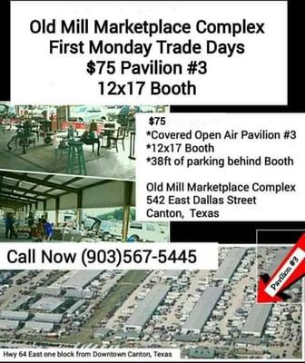 Old Mill Marketplace Complex 542 East Dallas Street Canton, Texas  First Monday Trade Days (903) 567-5445