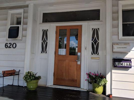 Lumina's front porch, always an open door!