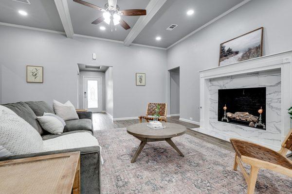 LIVING ROOM AND FIREPLACE REMODEL