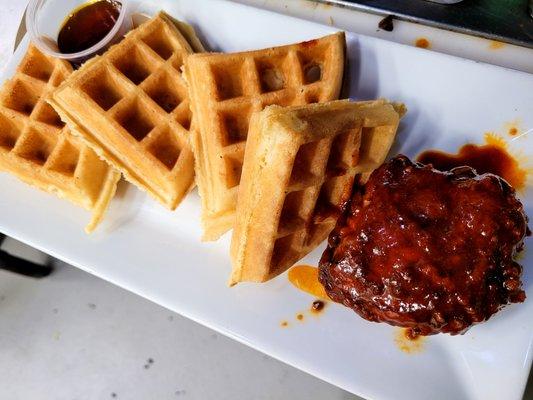 Nashville hot chicken and waffles!