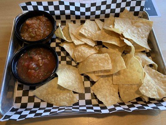 Complimentary chips and salsa