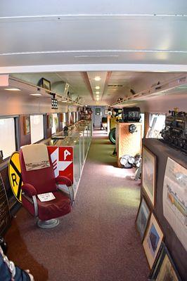 Inside one of the train cars at the Harlansburg Station Museum