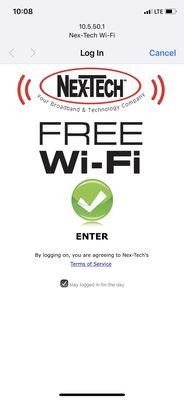 As it says, free WiFi.