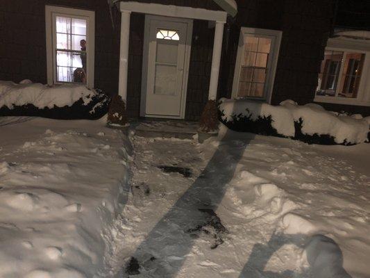 Shoveled path to front door