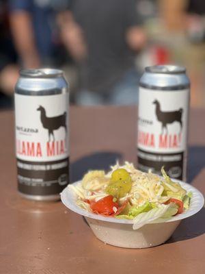 Antipasto Salad with Llama Mia beer