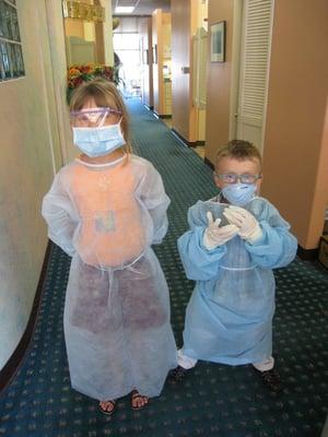 Mask? Check. Gloves? Check. Safety Glasses? Check. They are ready to go!