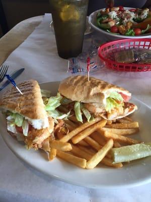 This is the fried green tomato and shrimp poor boy! Oh boy, what a treat! Absolutely delicious in every way!