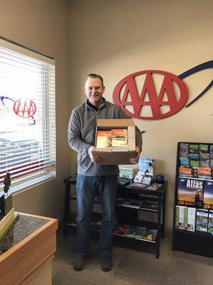 Donating AAA tour books to the Banta Senior Center, Bonner Senior Center, Portage Library and South Haven Library today.  Happy Friday!!