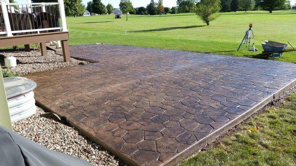 Stained concrete patio