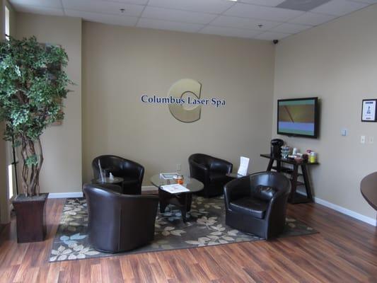 Our lobby, where you can relax and enjoy free coffee, tea, hot chocolate, or bottled water.