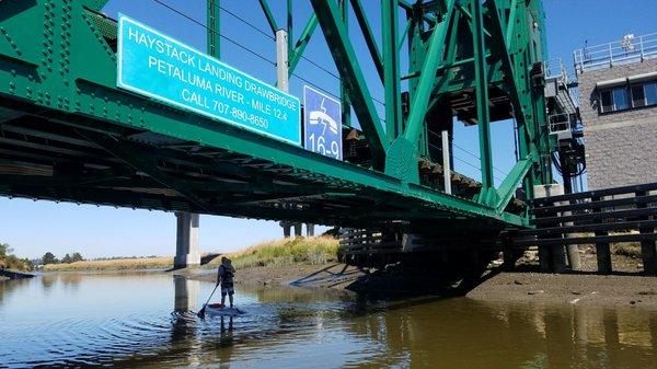 Under the Smart train bridge heading into town