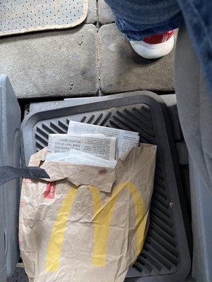 Trash between the seats