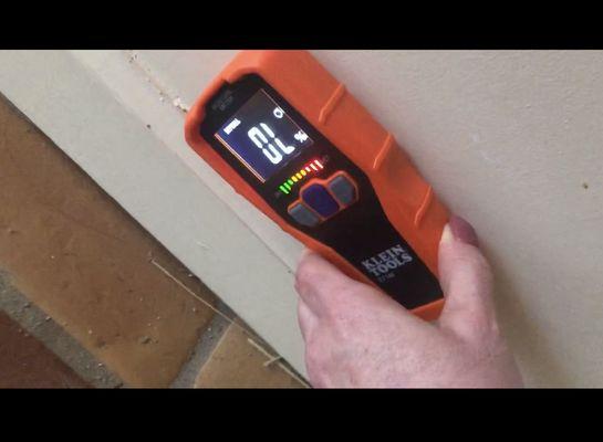 Here is the reading from the moisture meter - OL represents over the limit of the device