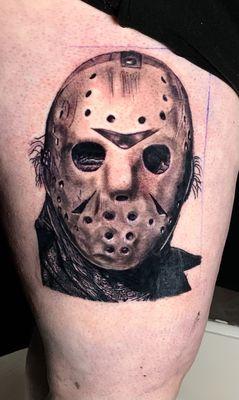 Black and grey realism Jason portrait