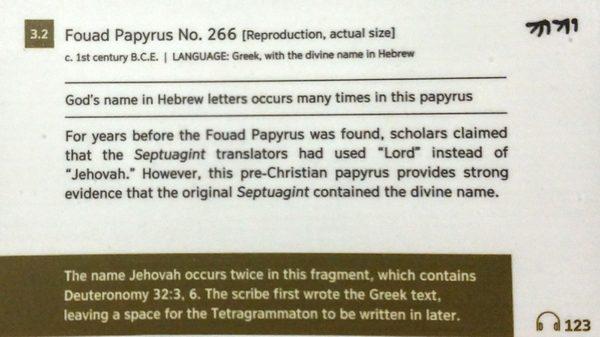 the card for the Fouad Papyrus fragment #266. apparently there's at least 265 other bits like this floating around...