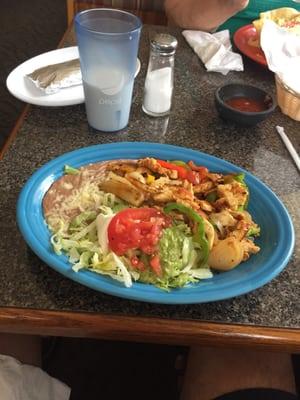 Lunch Chicken Fajitas!  Yum!