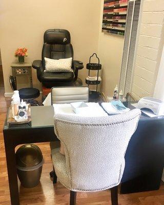 Manicure/pedicure area.