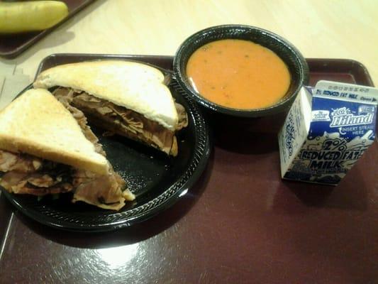 Roast Beef on sourdough, Tomato Soup