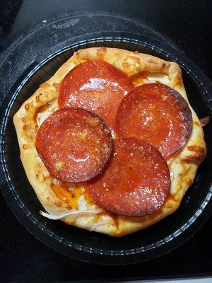 Handmade stuffed crust pizza.  Also I brushed the crust with garlic butter and parmesan cheese after this picture.