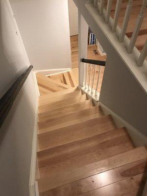 Stairs redone after carpet was removed