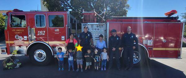 The Fire Department visit for Community Helpers Month! Thank you for all you do!