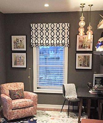 Custom roman shades