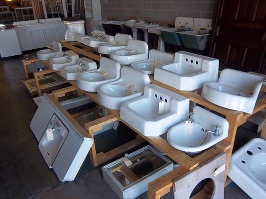 Many lavatory, kitchen and utility sinks available