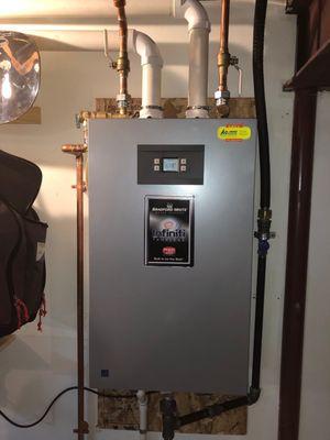 We sell, service and install tankless water heaters.