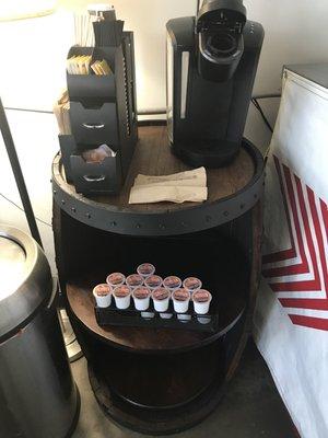 We provide free coffee and we have a soda vending machine in our waiting room