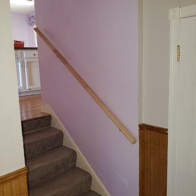 Installed two stair railings for homeowner to complete the home inspection and sale.