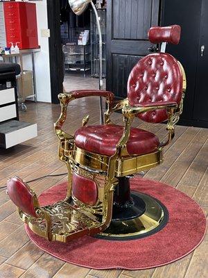 Cool barber chair in the studio, my dad has one not nearly as rad he loves and I love it too but I want this one!