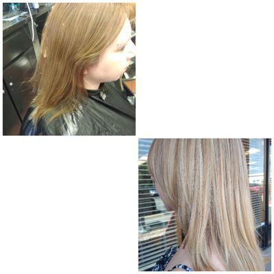 Before..Box color turned green. After.. corrected for a beautiful hilite with no green. By Beverly Cline. 407-443-2532