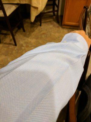 Multiple creases on my work shirt.