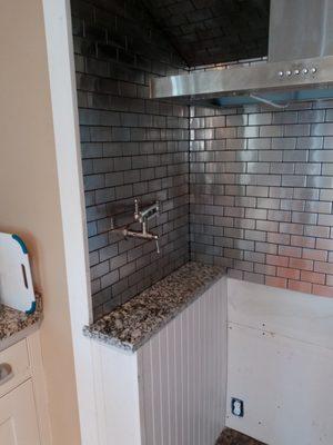 Backsplash installation